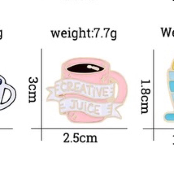 Funny Coffee Mug Cup “Creative Juice” Metal Enamel Pin Brooch - Picture 5 of 8